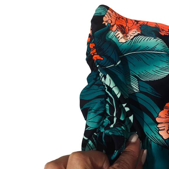 Boutique + Green High Waisted Floral Tropical Bikini Bottom Women SZ 3X - Picture 6 of 8